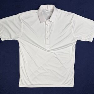 Collars & Co Men XL White Short Sleeve Performance Polo Shirt Dress Collar Golf